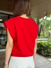 Michiko Extended Sleeves Top in Red