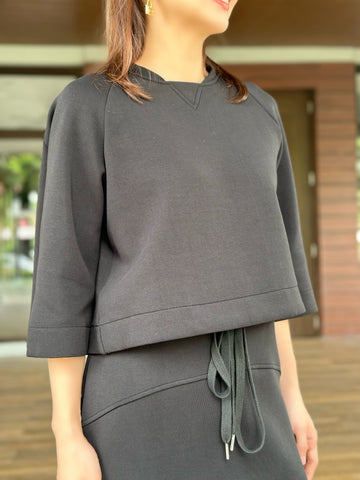 Hailey Crop Sweater in Black