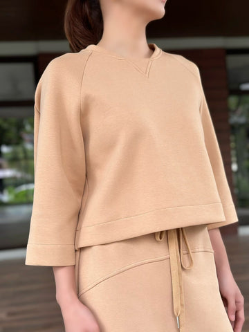 Mina Wide Skirt in Taupe