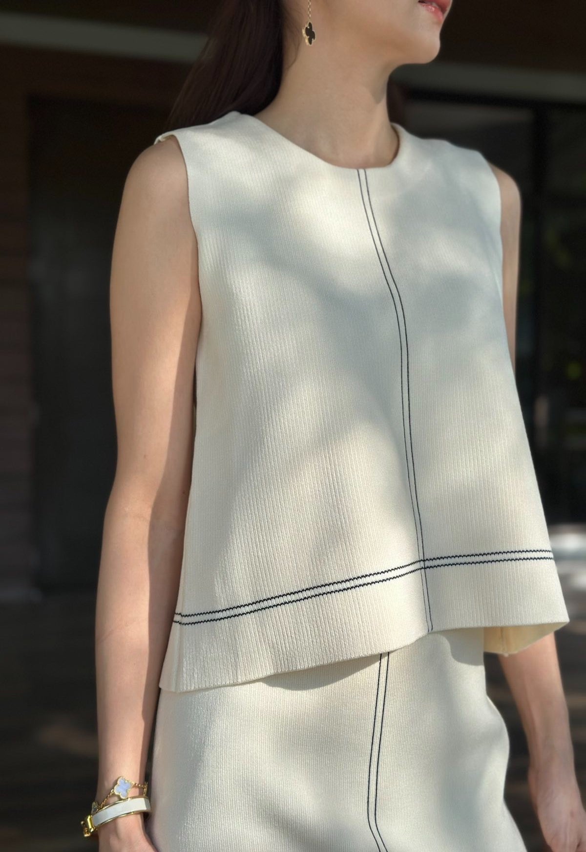 Casiane Sleeveless Top in White