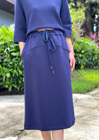 Fedora Mid Pleated Skirt in Tan