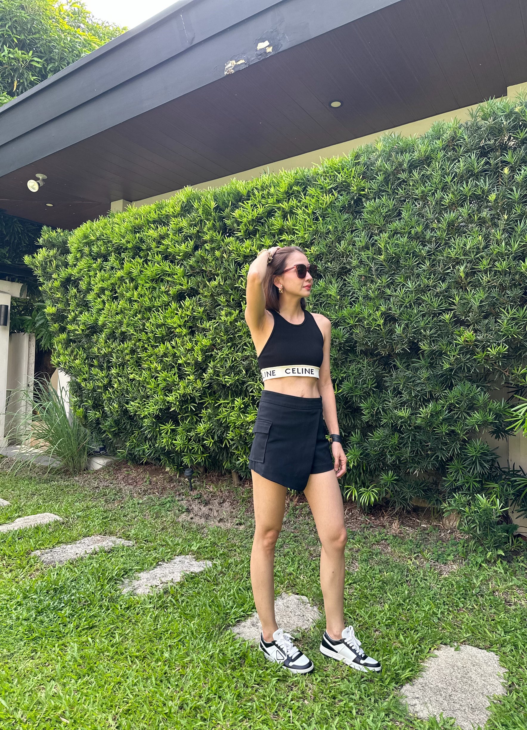 Jarrell Mini Cargo Skort in Black