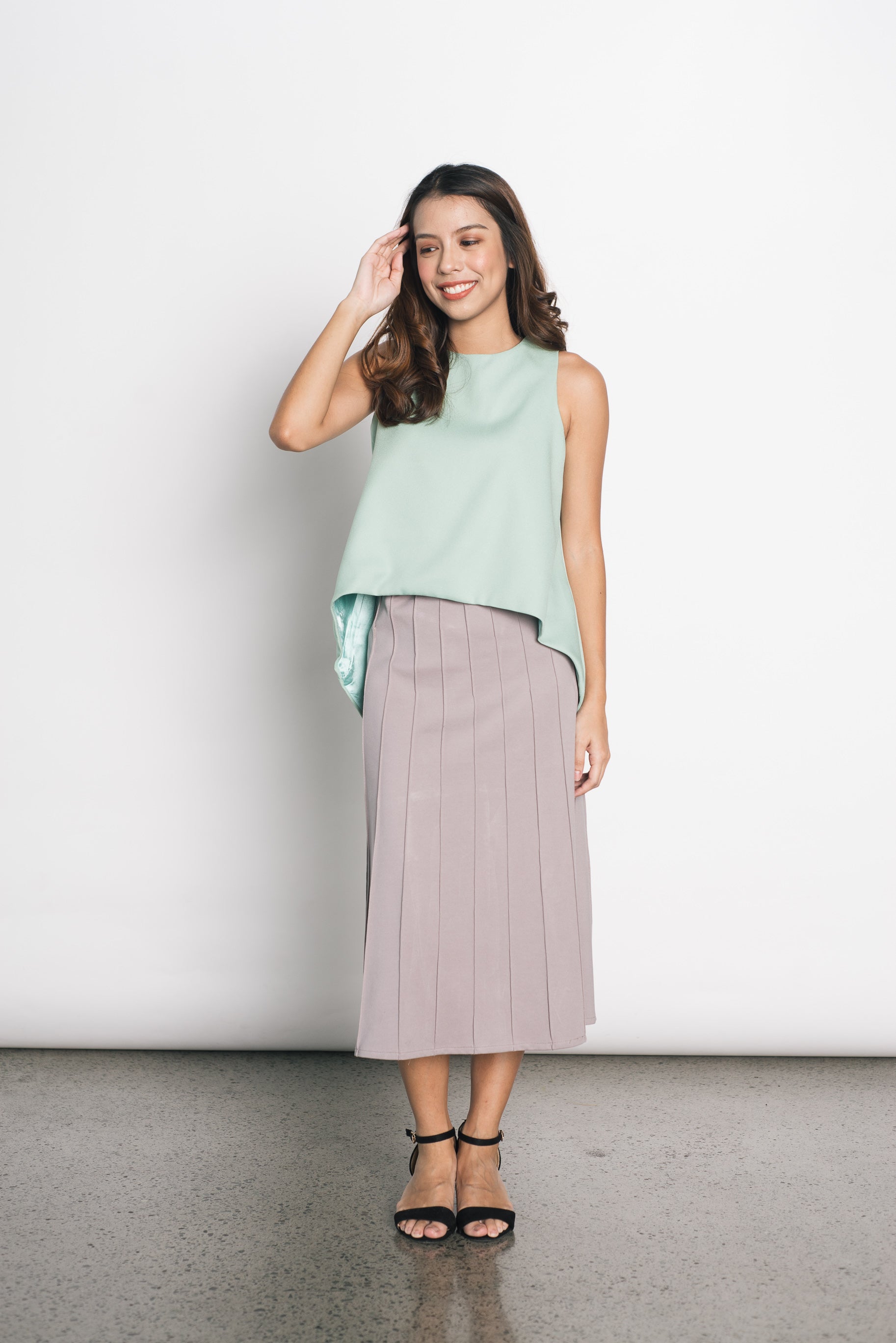 Dior Long Back Top in Green