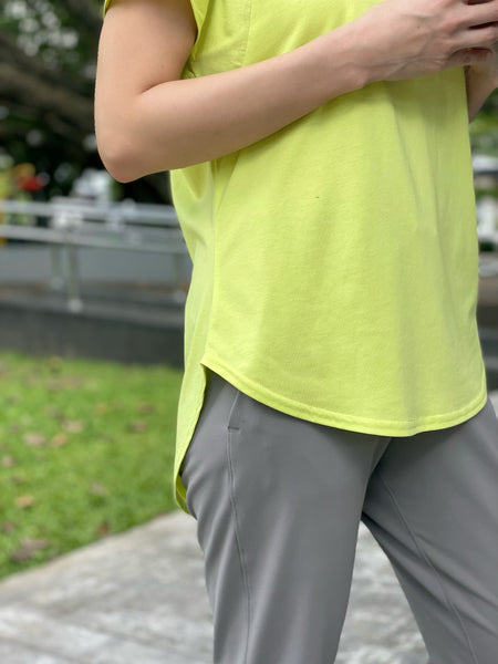 SAMPLE-Drea Top - Lime Floral