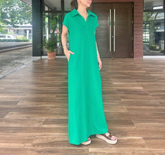 Ralph Oversized Pique Dress in Green