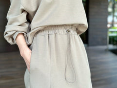 Brooklyn Sweat Skirt in Beige