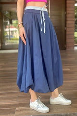Yelena Bubble Skirt in Navy