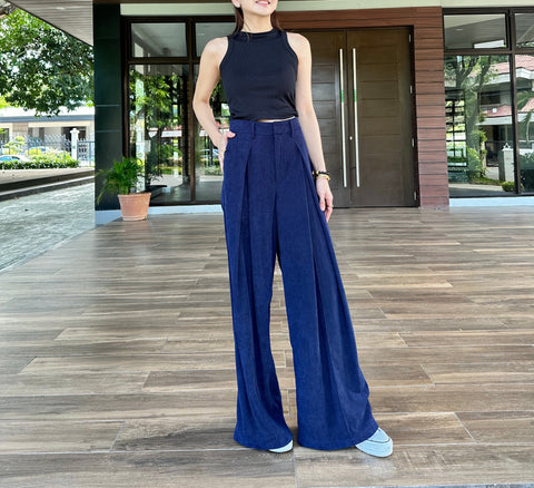 Lawson Linen Maxi Skirt in Blue