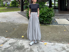 Ava Soft Bubble Skirt in Grey