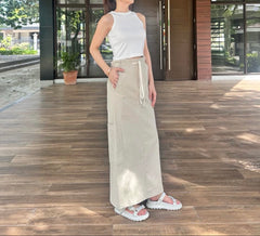 Jazlyn Drawstring Skirt in Khaki