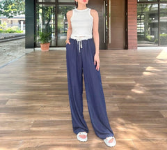 Roselyn 2 Layer Pants in Navy