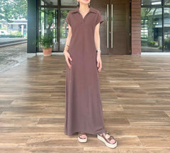 Ralph Oversized Pique Dress in Brown