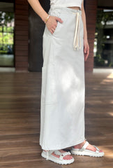 Jazlyn Drawstring Skirt in Cream
