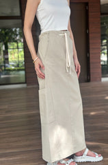 Jazlyn Drawstring Skirt in Khaki