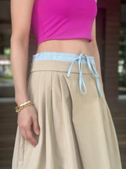 Yelena Bubble Skirt in Beige