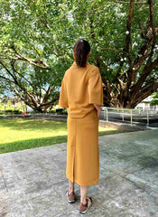 Tammy Zip Collared Top in Mustard