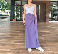 Kenya Tie Up Skirt in Purple