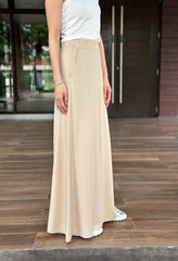 Mina Wide Skirt in Beige (COTTON)