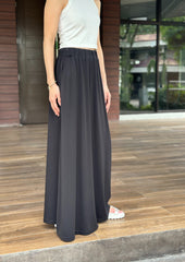 Mina Wide Skirt in Black (COTTON)