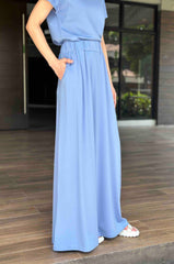 Mina Wide Skirt in Blue (COTTON)