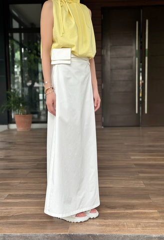 Lawson Linen Maxi Skirt in White