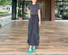 Serenity Cargo Skirt in Black