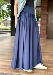 Nice Long Pleated Skirt in Navy