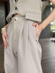 Caprice Wide Pants in Beige