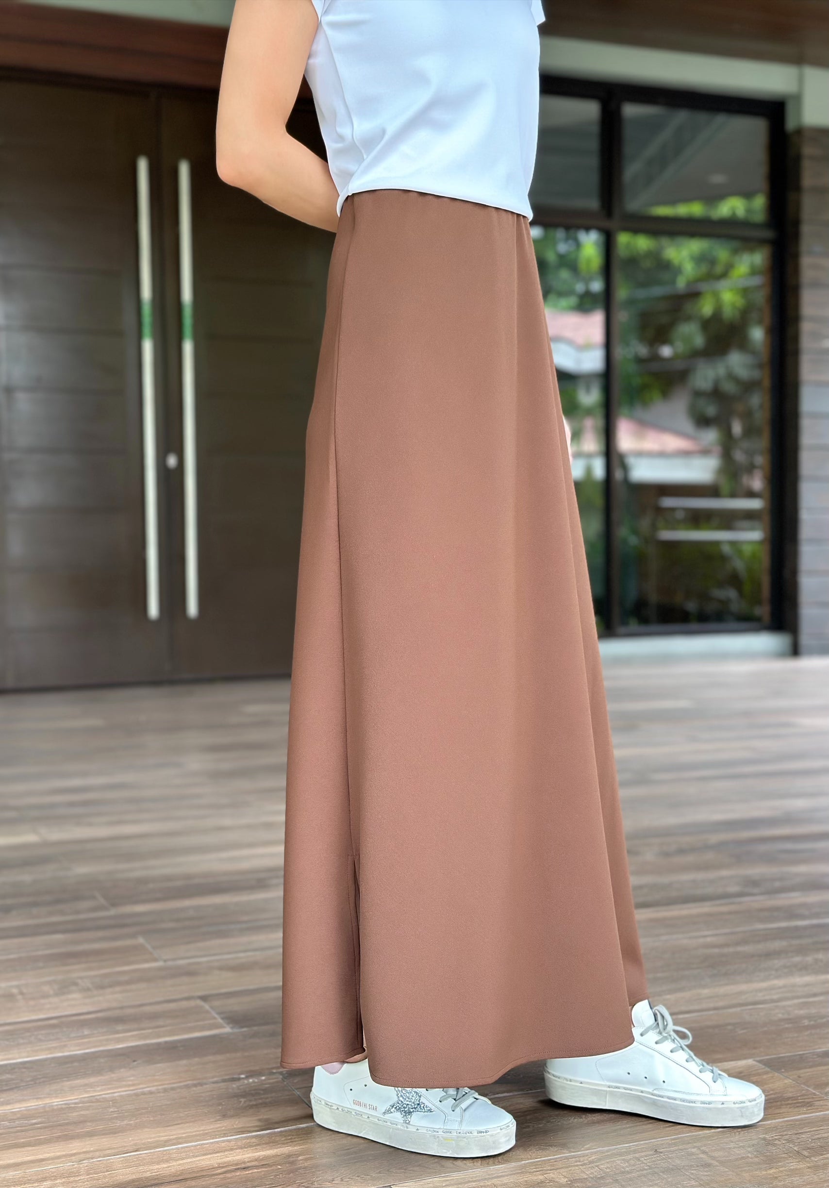 Scarlett Long Skirt in Brown