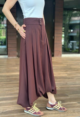 Olive Bubble Skirt in Maroon