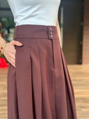 Olive Bubble Skirt in Maroon