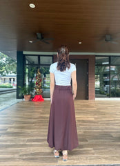 Olive Bubble Skirt in Maroon