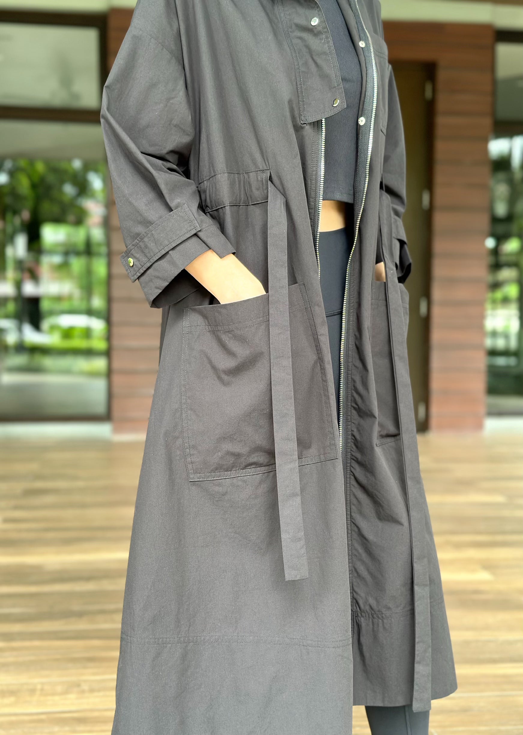 Soleil Coat Dress in Black
