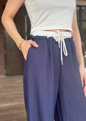 Roselyn 2 Layer Pants in Navy