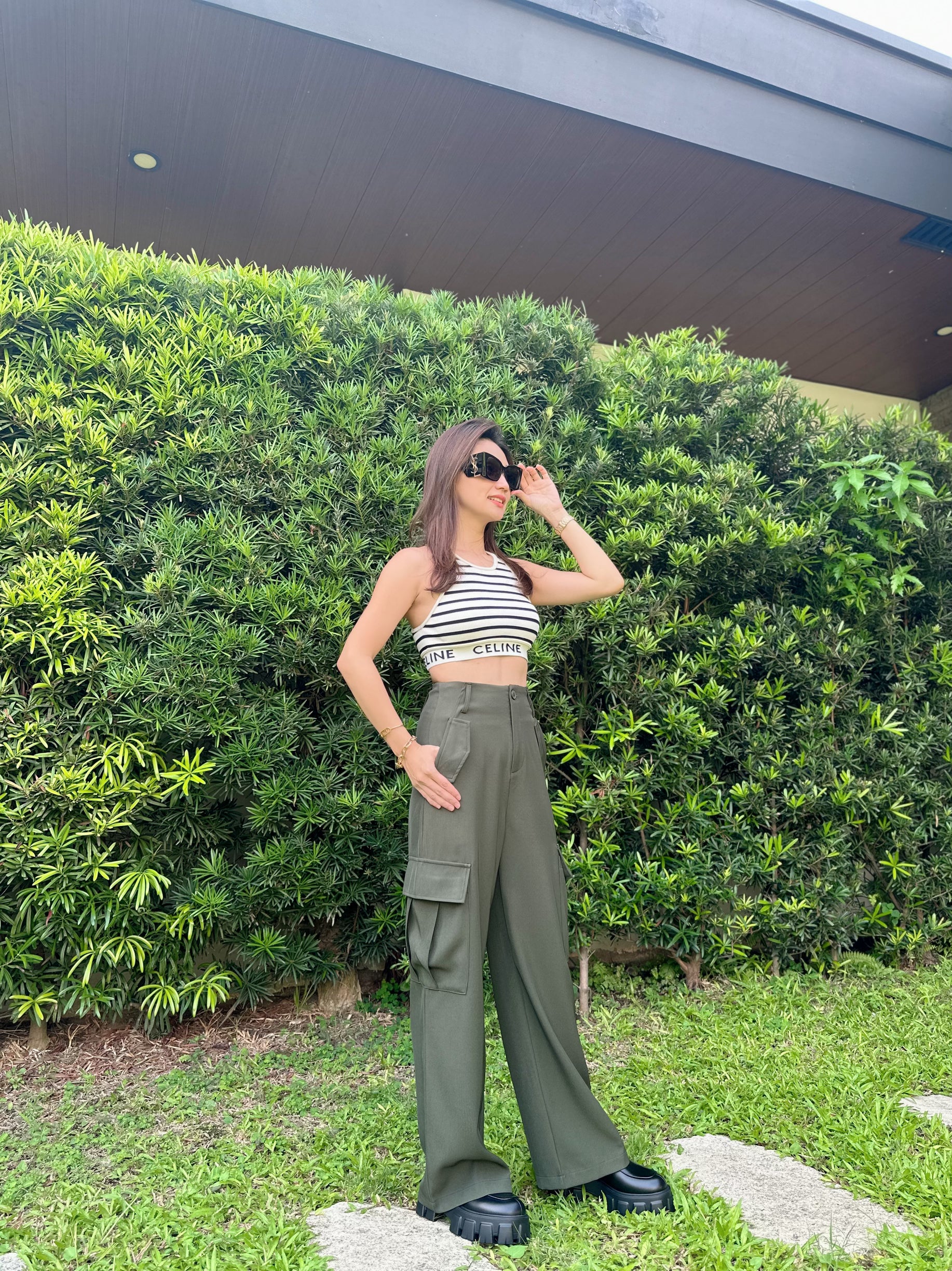 Chablis Cargo Wide Pants in Olive – Pink Manila