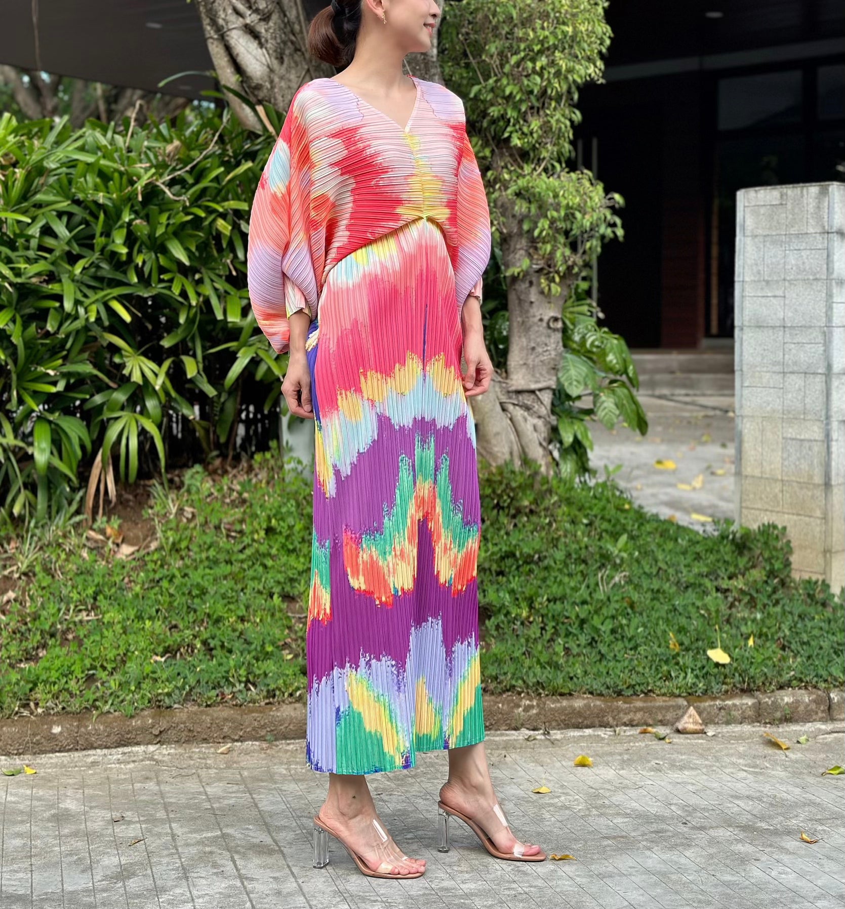 Pleated clearance kimono dress