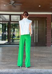 Judithe Linen Wide Pants in Green