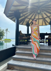 Harriette Printed Dress in Orange