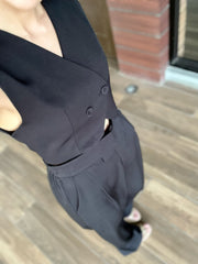 Pietra Vest Set in Black
